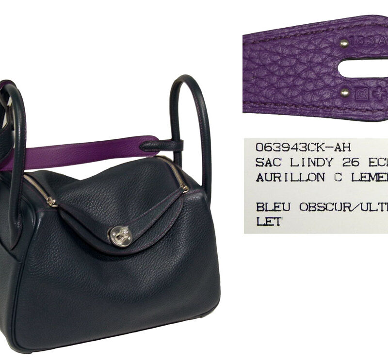 Hermes Lindy 26 Blue Oscure/ Ultra Violet Eclat Clemence Silver Hardware-0