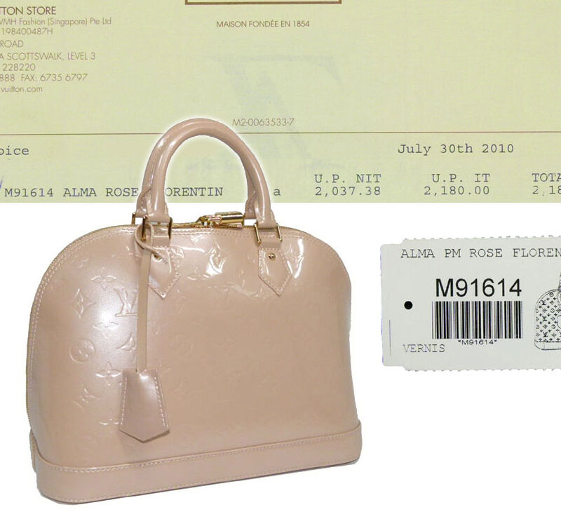 Louis Vuitton M91614 Vernis Rose Florentin Alma Tote Bag-0