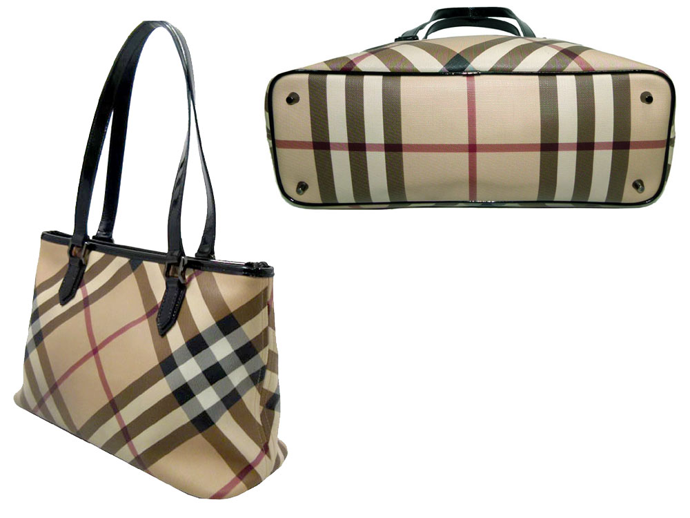 Burberry Nova Check Zip-Top Shopping Tote-24534