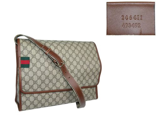 Gucci 246411 PVC Beige GG Web Messenger Bag-0