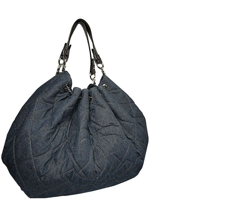 Chanel 12791975 Denim Blue Hobo Ball Drawstring Large Cabas Tote Bag-0