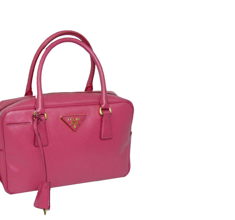 Prada Cherry Pink Saffiano Lux small tote -0
