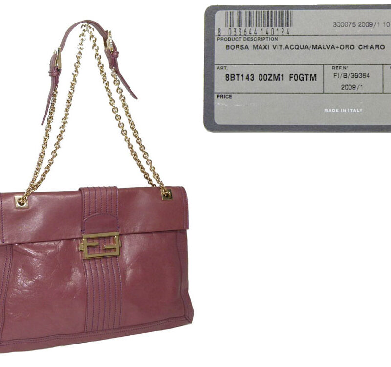 Fendi 8BT143 Lilac Purple Calf Bagatte Maxi-0