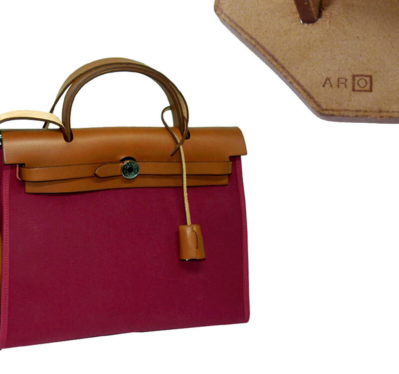 Hermes Herbag 21 Zip O Stamp Burgundy w Natural Calf -0