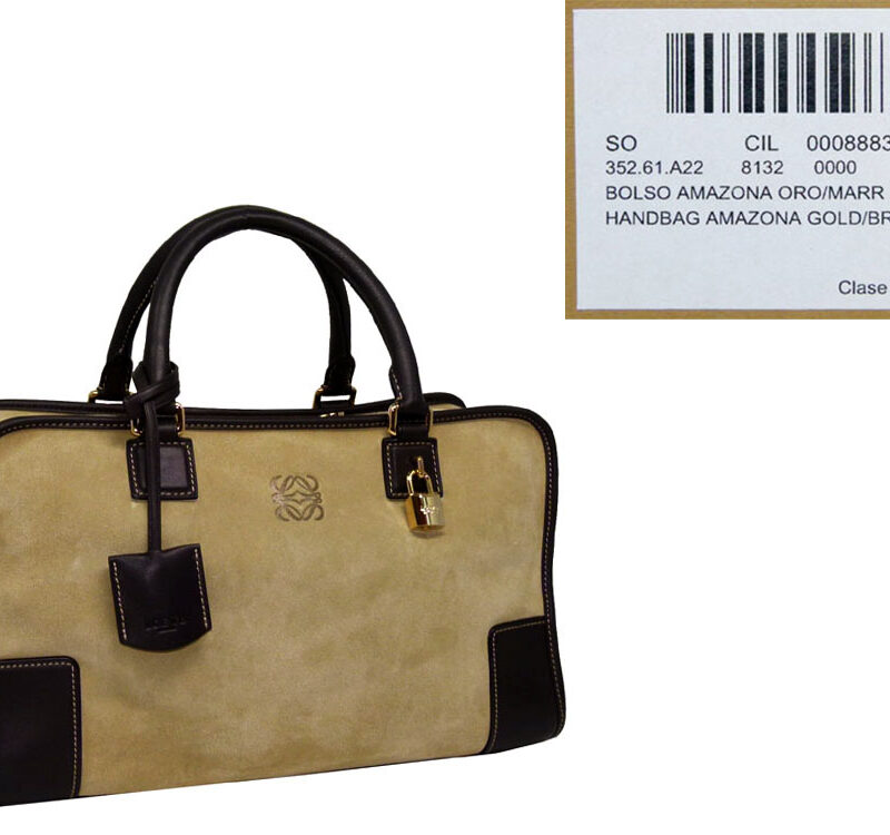 Loewe 352.61.A22 Gold/Brown Sued Amazona XL-0