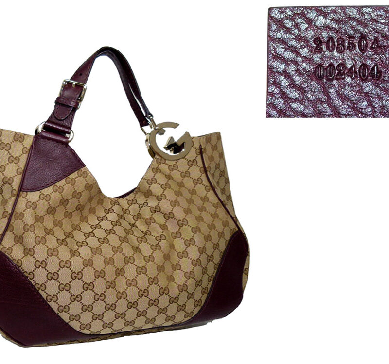 Gucci 203503 Brown GG G Buckle Hobo Large-0