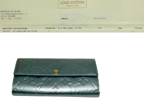Louis Vuitton M91564 Vernis Givre Sarah Wallet (TS2151)-0