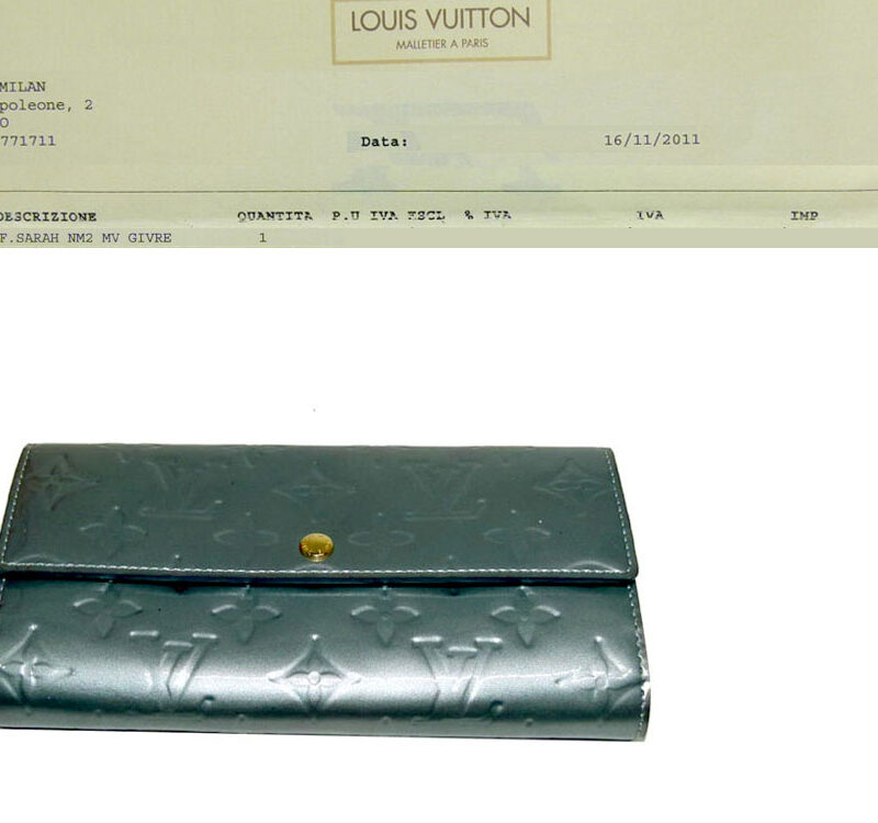 Louis Vuitton M91564 Vernis Givre Sarah Wallet (TS2151)-0