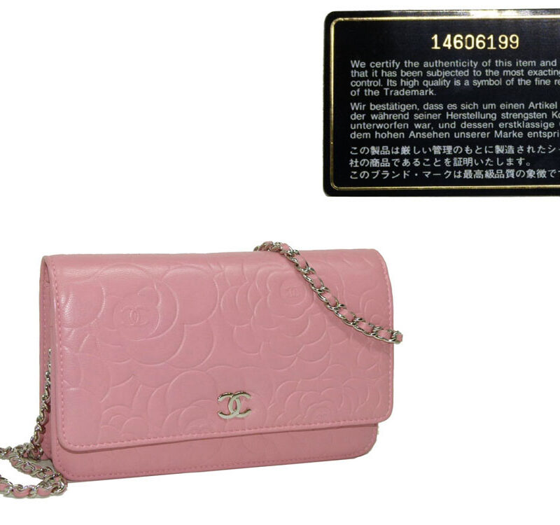 Chanel 14606199 12P Collection Pink Camellia Wallet on Chain with Silver Hardware-0