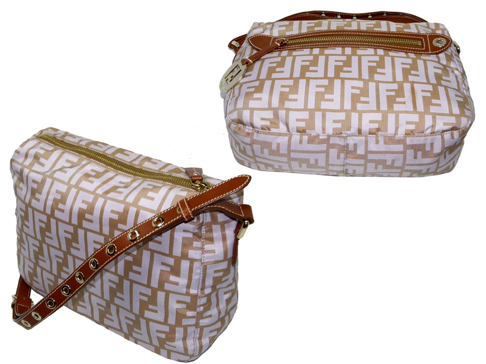 Fendi Pink Canvas Zucca Messenger Bag-24977