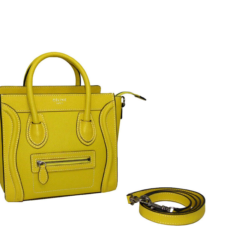 Celine Limited Collection in Yellow Nano Luggage with strap-0