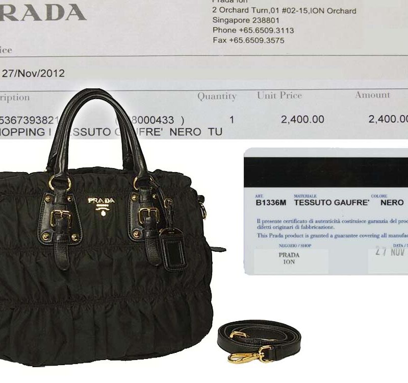 Prada B1336M Black Tessuto Gaufre Shopping Tote-0
