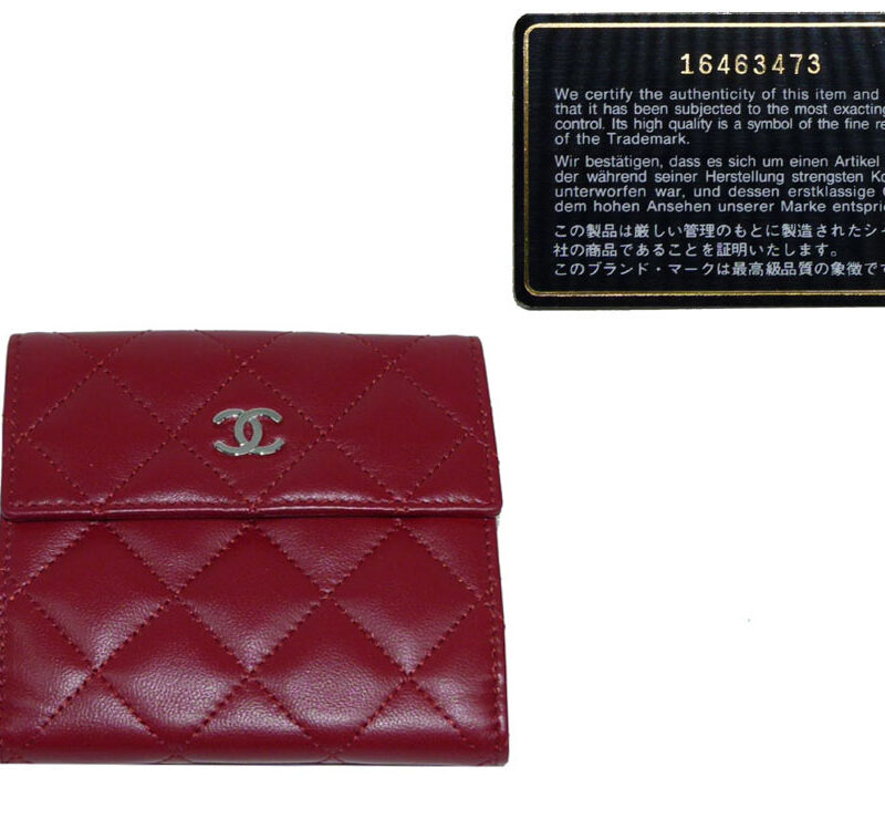 Chanel 16463473 Red Calf Quilted Square Wallet-0