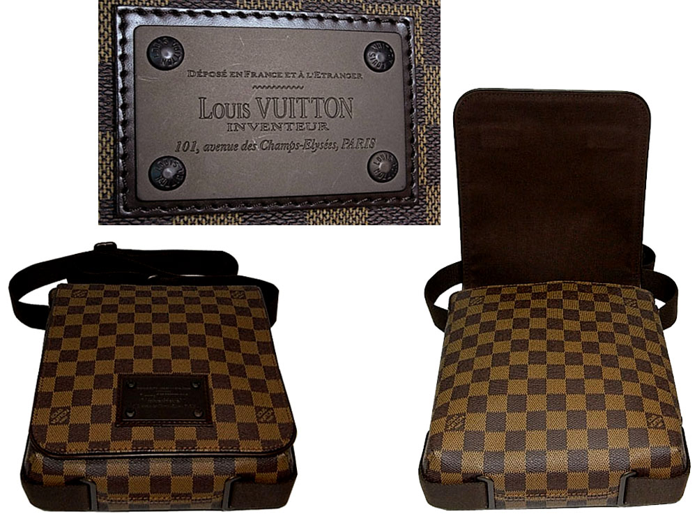 Louis Vuitton N51210 Damier Canvas Brooklyn PM Unisex Messenger Bag-25223