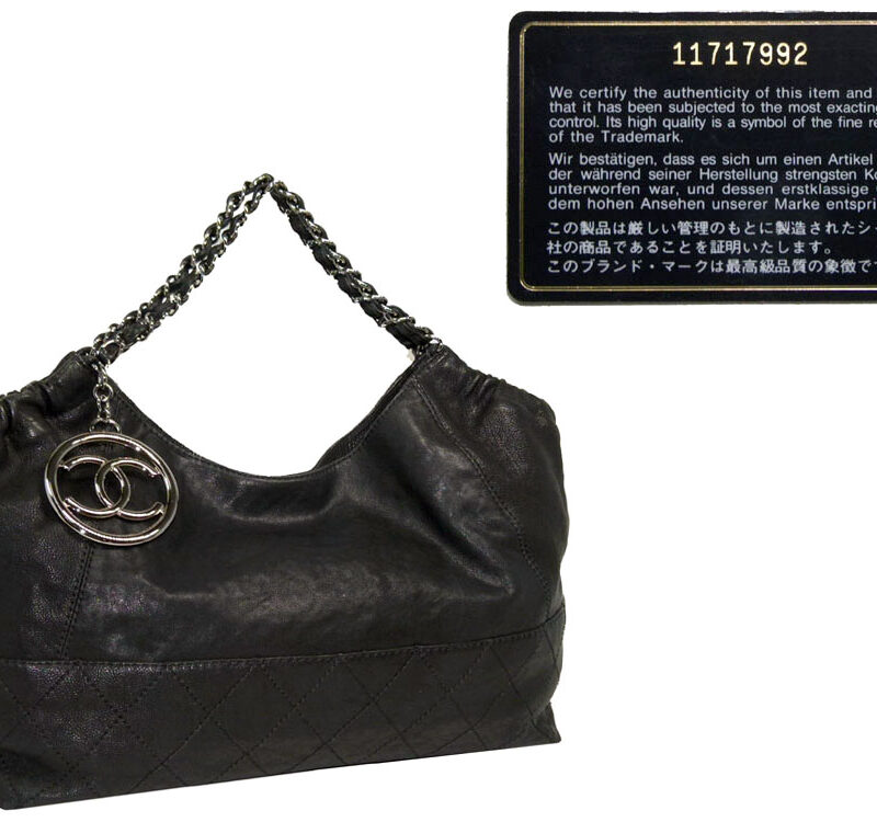Chanel 11717992 Black Washed Distressed Leather Coco Cabas Shopping Tote-0