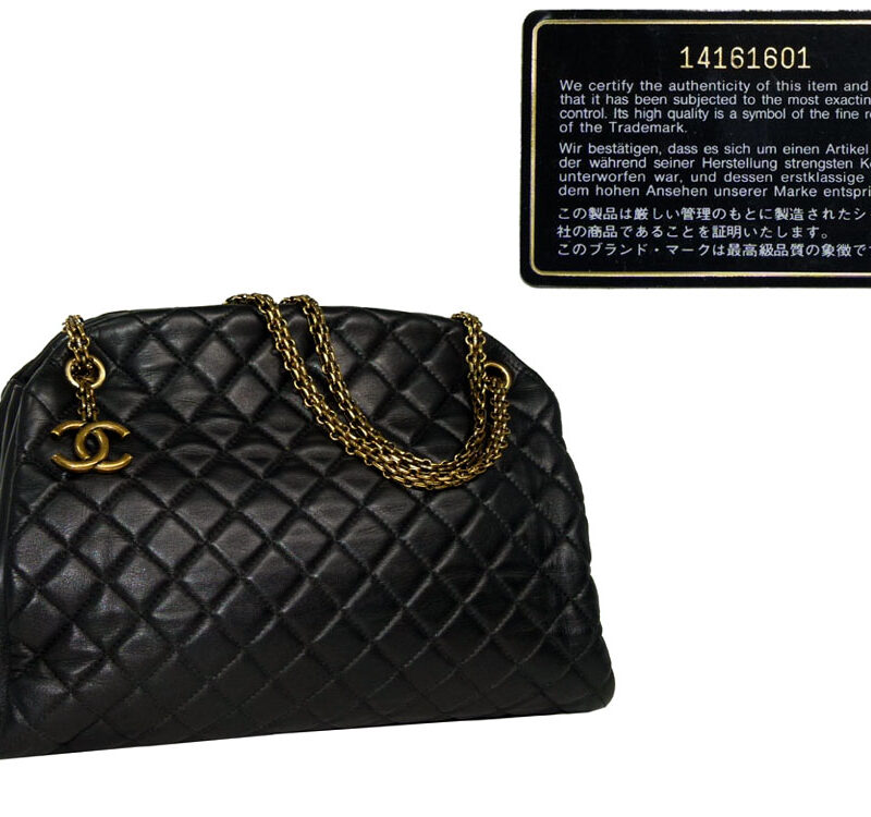 Chanel 14161601 Black Lambskin Mademoiselle Medium Bowling Tote with Vinatage Gold Hardware-0
