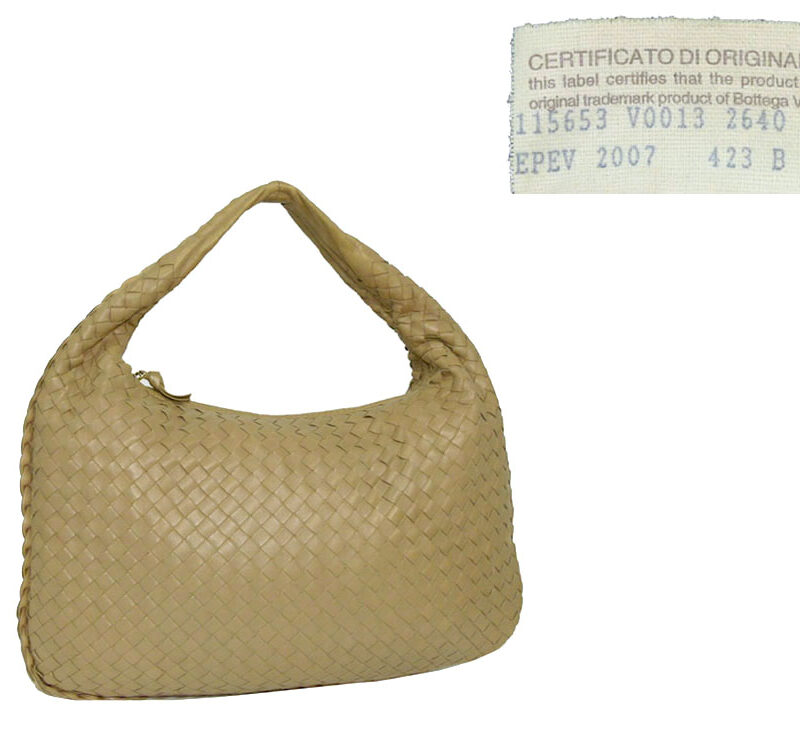 Bottega Veneta 115653 Taupe Color Medium Hobo Veneta Intrecciato Bag-0