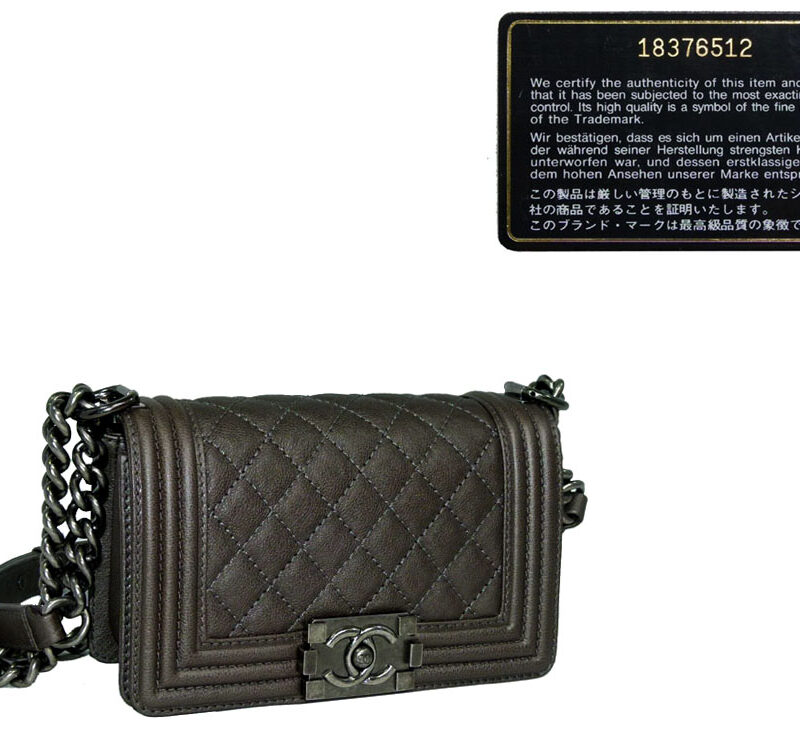 Chanel 18376512 Chanel Boy Gunmetal Grey Small Silver Hardware-0