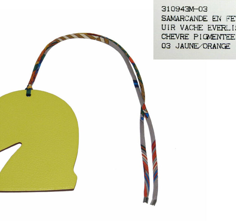 Hermes Bag Charm Jaune/ Orange Samarcande Horse-0