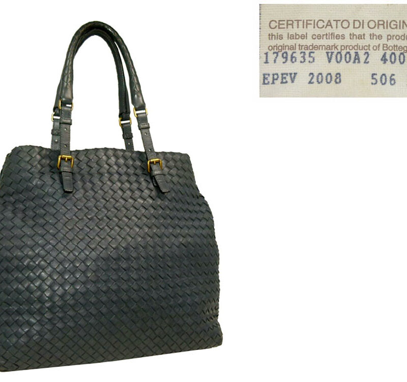 Bottega Veneta 170635 Blue Wooven Document Tote-0