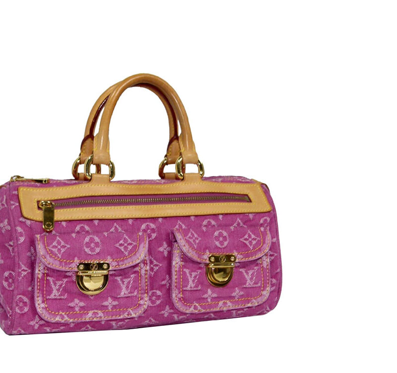 Louis Vuitton M95214 Monogram Denim Fuschia Neo Speedy -0