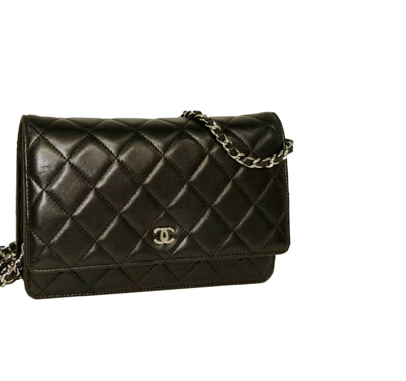 Chanel 14658293 Black Lambskin Wallet on Chain Silver Hardware-0