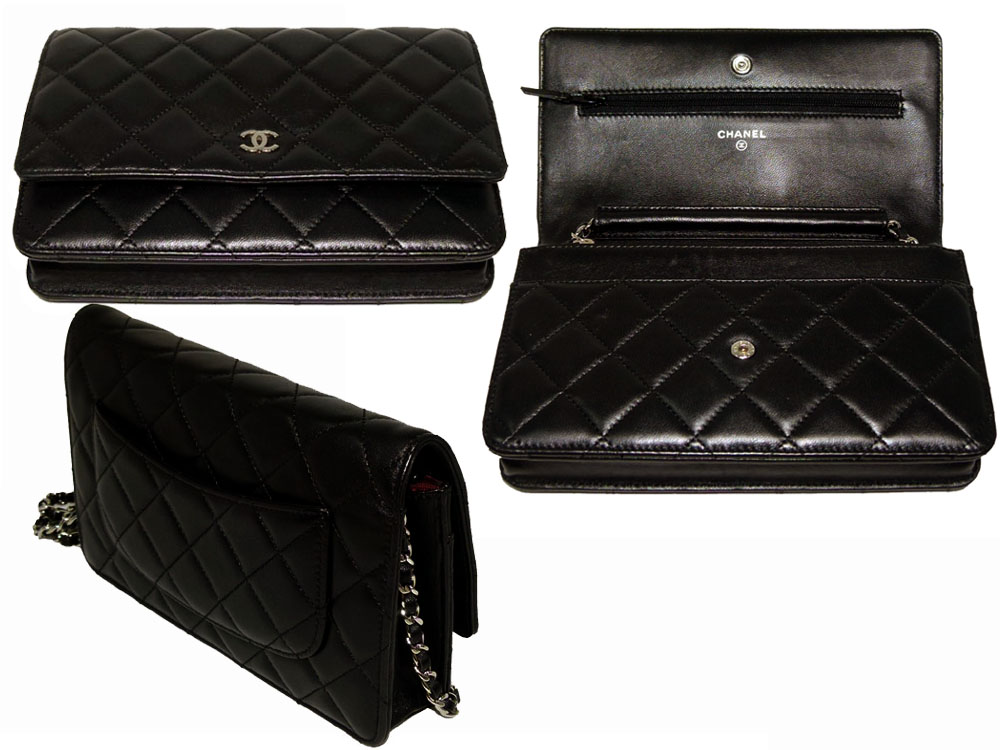 Chanel 14658293 Black Lambskin Wallet on Chain Silver Hardware-26010