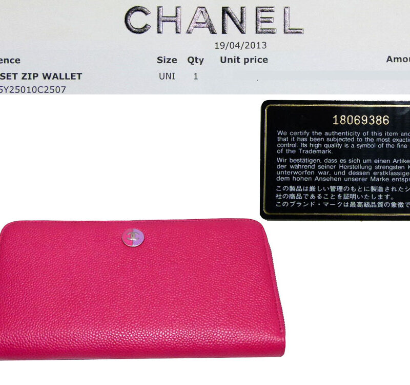Chanel 18069386 13P A68875Y Pink Grained Calfskin L-Gusset Zip Wallet-0
