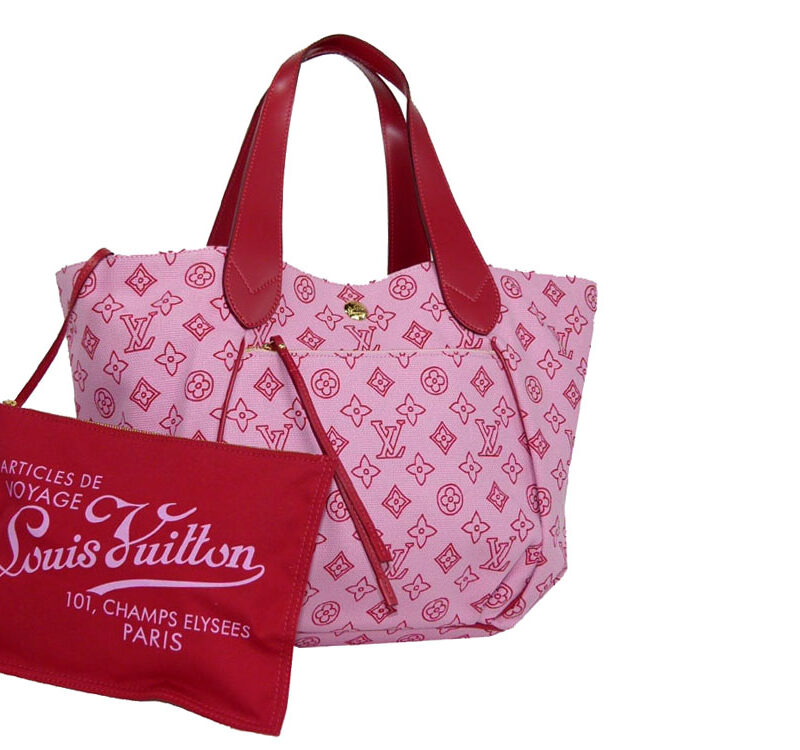 Louis Vuitton M95988 Fuschia Cabas Ipanema GM Shopping Tote w Pouch-0
