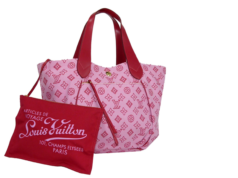Louis Vuitton M95988 Fuschia Cabas Ipanema GM Shopping Tote w Pouch-0
