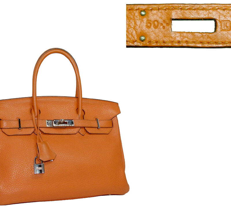 Hermes Orange Birkin 30 Clemence Leather K Stamp Silver Hardware-0