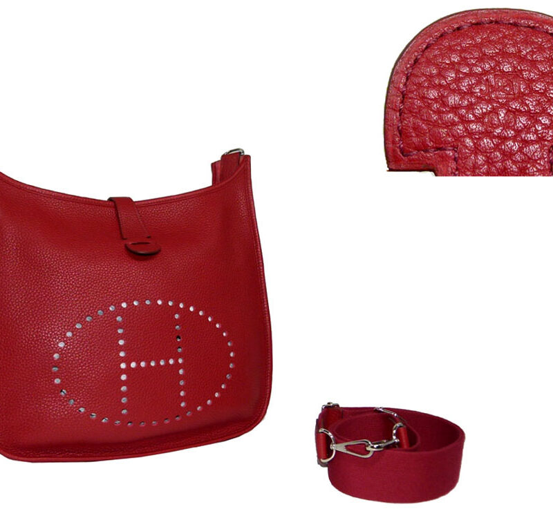 Hermes Evelyne 33 Medium Size Rouge H "O"Stamp Messenger-0
