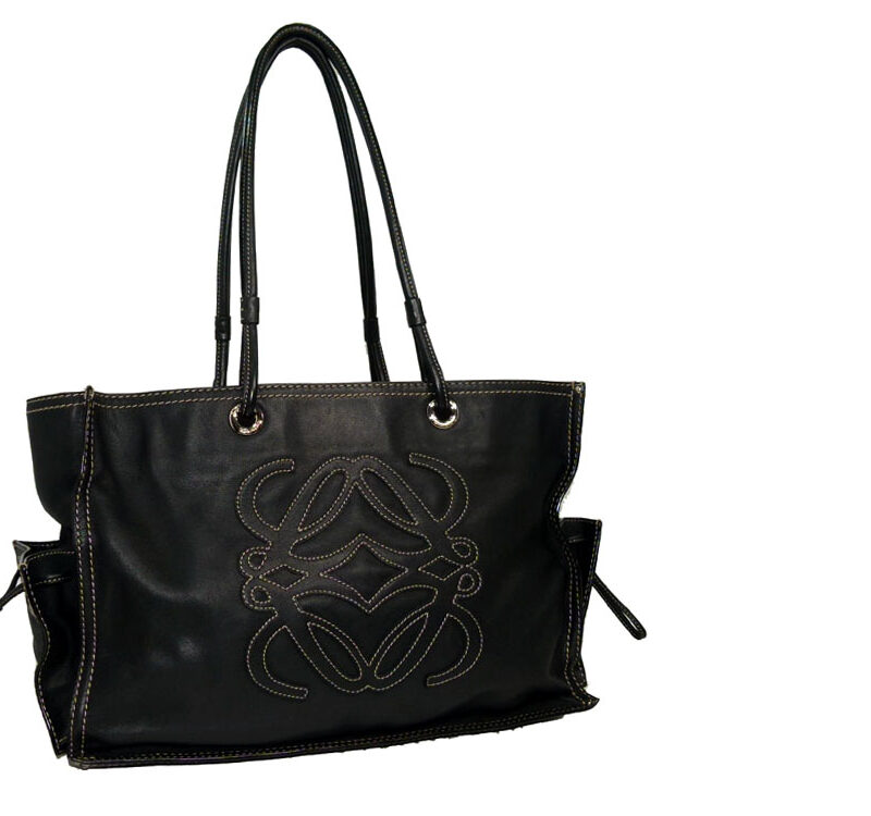 Loewe Black Logo Shopping Large with 2 Pockets-0
