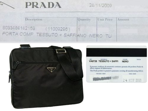 Prada VA0728 Black Tessuto + Saffiano Computer Bag-0