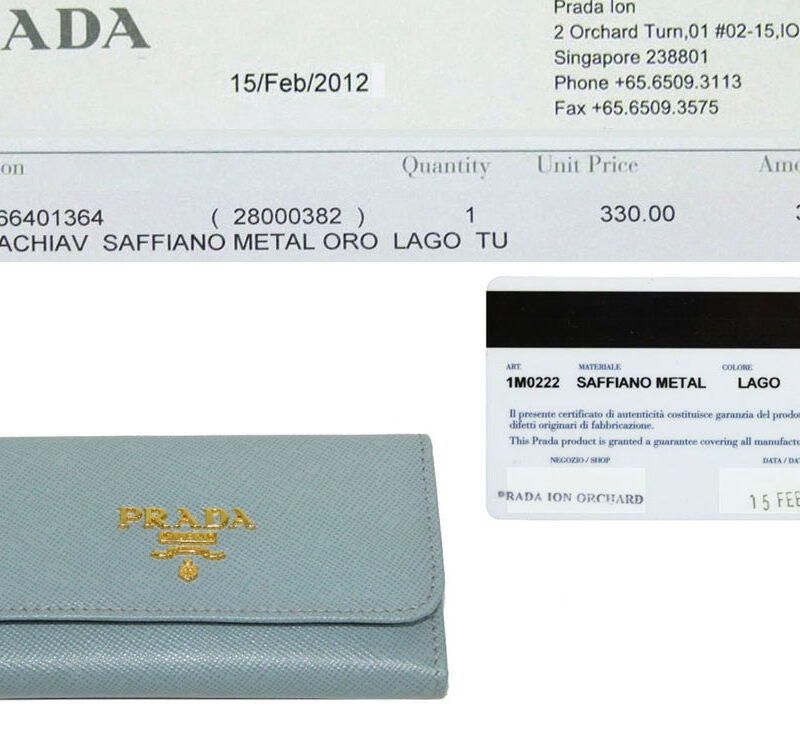 Prada 1M0222 Lagoon Saffiano Metal Key Holder-0