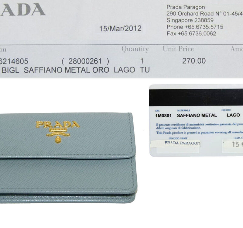 Prada 1M0881 Lagoon Blue Saffiano Metal Card Holder-0
