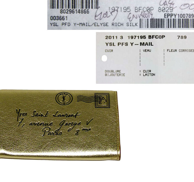 YSL 197195 Limited Edition Gold Enevelop Card Case-0
