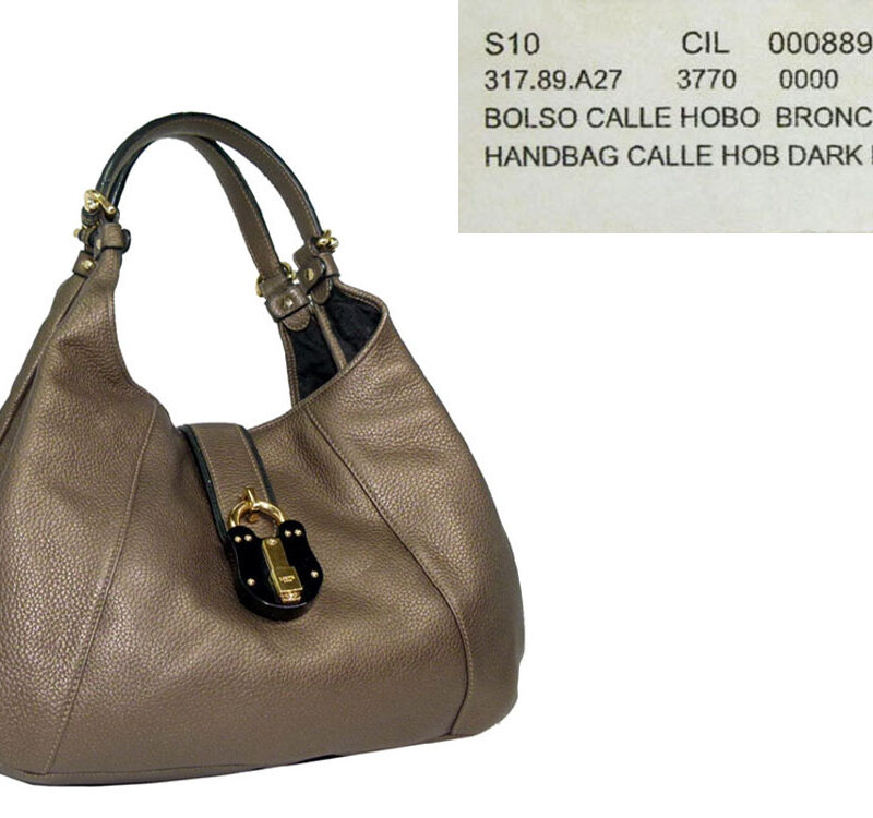 Loewe 317.89.A27 Gold/Bronze Calle Hobo Bag-0