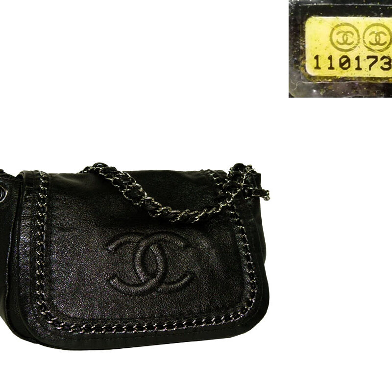 Chanel 11017322 Black Accordion Flap Modern Chain Silver Hardware-0