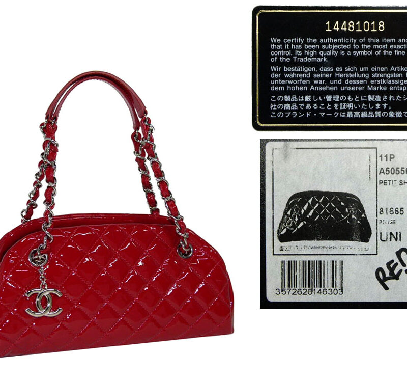 Chanel 14481018 Red 11P Patent Mademoiselle Petti Shopping with Silver Hardware-0