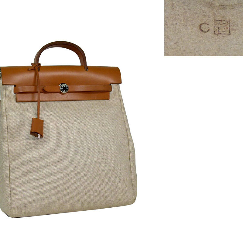 Hermes Herbag E Stamp Backpack Silver Hardware-0