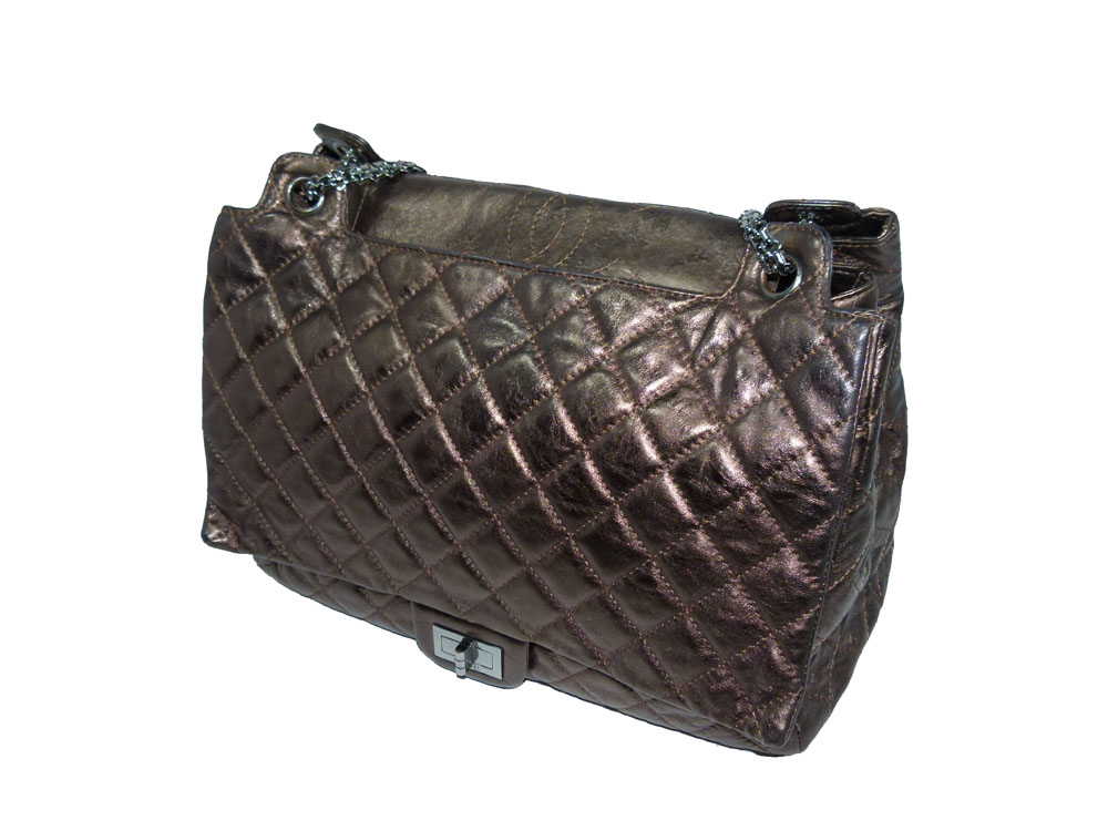Chanel 12458850 Metallic Bronze Reissue Large Shopping/ Document Travel Luggage Tote-26159