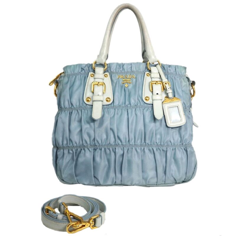 Prada BN1336 Lagoon Blue Tessuto Gaufre Document Tote Large -0
