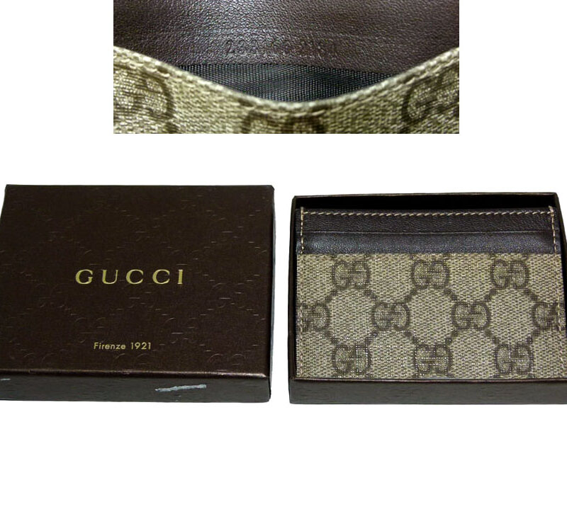 Gucci 233166 PVC Brown GG Card Holder-0