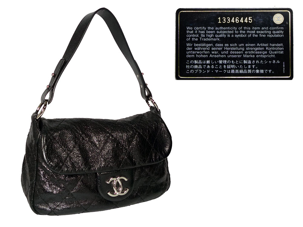 Chanel 13346445 10P Black Distressed "On the Road" Medium Flap Hobo-0