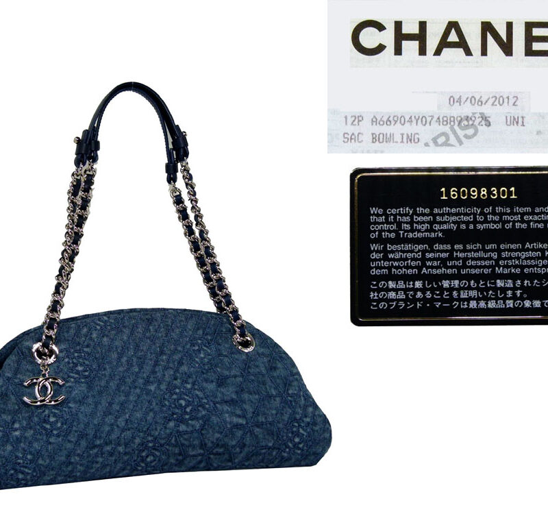 Chanel 16098301 Denim Blue Flower Mademoiselle Bowling Tote-0