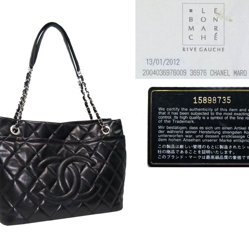 Chanel 15898735 Black Caviar Timeless Classic Tote Silver Hardware-0