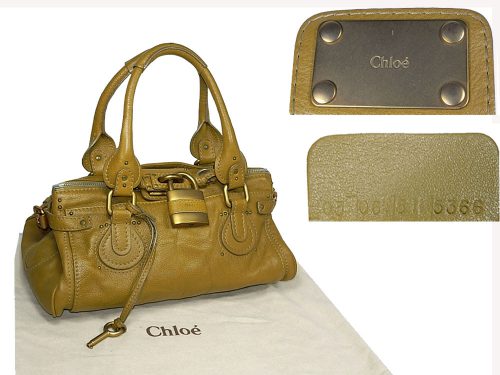 Chloe Mustard Green Calf Classic Paddington Shoulder Tote Bag-0