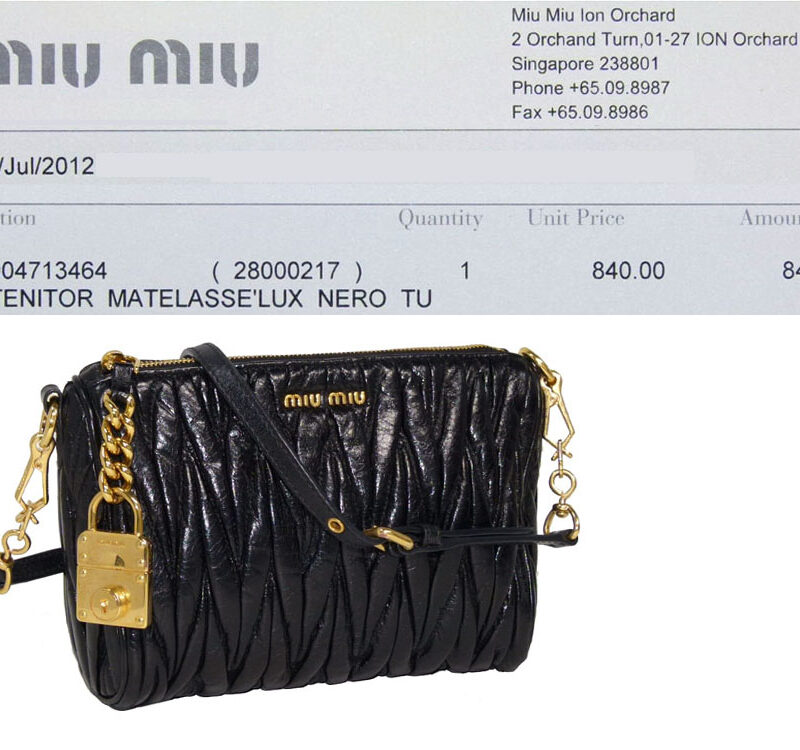 Miu Miu Black Matelasse Lux Contenitor Gold Hardware Pouch-0