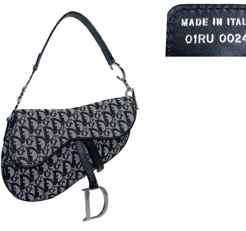 Dior Denim Blue Logo Classic Saddle Bag Silver Hardware-0